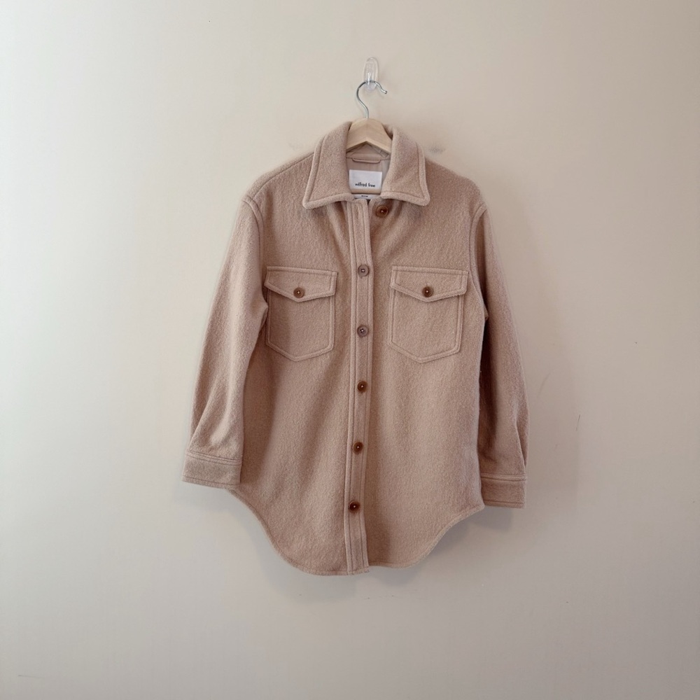 Aritzia Wilfred The Ganna Shirt Jacket Chasm Wool Shacket Size XS